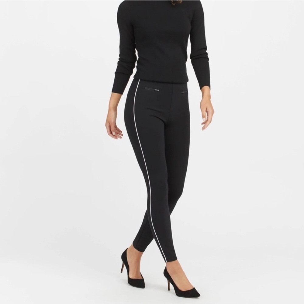 Spanx Women's Black Slim Fit Pants- Medium Petite New With Tags